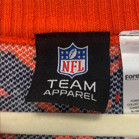NFL Team Apparel Denver Broncos V Neck Ugly Christmas Sweater Size Medium - Picture 2 of 7